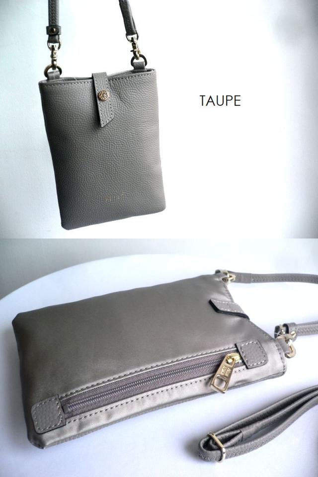 PELLE BORSA PELLEBORSA ペレボルサ バッグ ポシェット ポケットショルダーバッグ Fine フィーネ 5445 トープ/グレー/ブラック/パープル PELLE BORSA PELLEBORSA ペレボルサ バッグ ポシェット ポケット