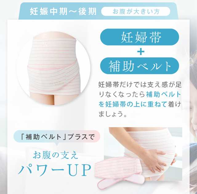 日本全国 送料無料 ふわふわパイルボーダー補助ベルトセット妊婦帯（Ｍ・Ｌサイズ）犬印本舗妊婦帯マタニティ　妊婦　マタニティー