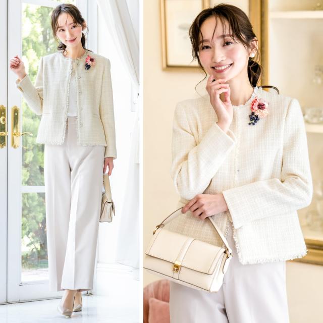 プレゼント付き】 ジャケット レディース 秋 冬 ツイード フォーマル