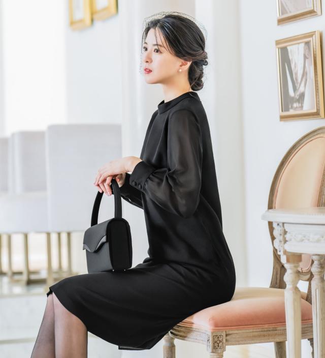 喪服 レディース 2点 セット ジャケット ワンピース 洗える ロング