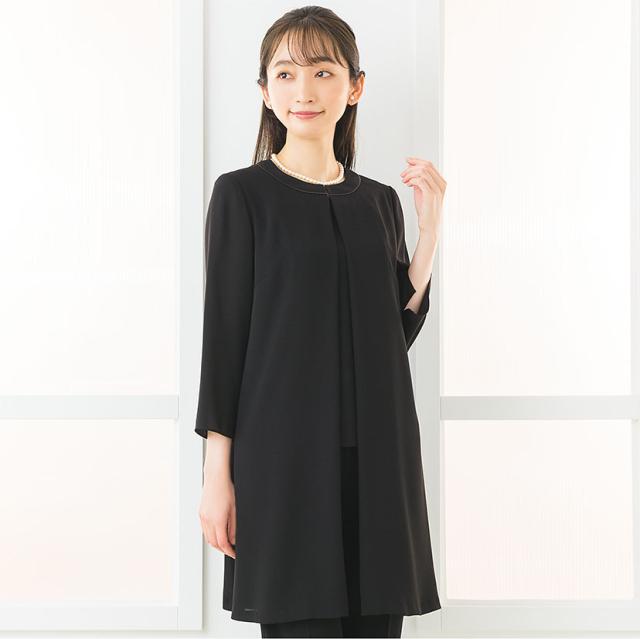 日本製生地 喪服 レディース パンツ パンツスーツ 2点セット 冠婚葬祭