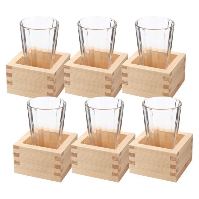 店舗様向け　日本酒『枡酒』220ml　6組セット　冷酒グラス150ml＋八勺枡　もっきり　升酒 5,423円