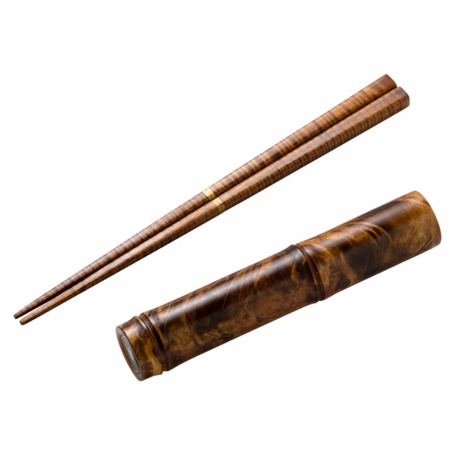 銘木つなぎ箸　銘木ケース　栃（とち）　京都・美山　銘木工芸　山匠　Wooden chopsticks with case Diospyros Works of Japanese prec