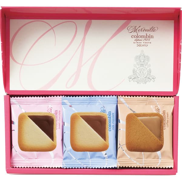 内祝い お祝い ギフト お菓子 銀座コロンバン東京 メルヴェイユ(チョコサンドクッキー)(15枚) MV-06 菓子折り 洋菓子 出産内祝い 結婚内祝い 入学内祝い 成人内祝い 香典返し お返し 新生活 誕生日