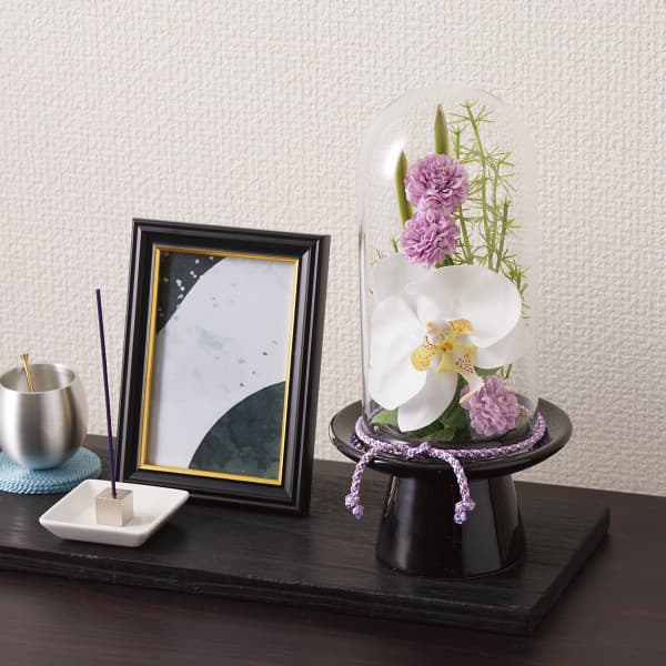 造花 仏花 御供え花 法事 お彼岸 初盆 カトレア 胡蝶蘭アレンジ 造花