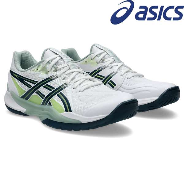 ◆◆ ＜アシックス＞ ASICS POWERBREAK FF 1071A101 (104：WHITE/TRANQUIL TEAL) ハンドボールシューズ メンズ 1071A101-104
