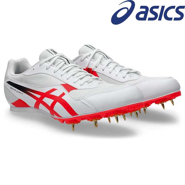 ◆◆ ＜アシックス＞ ASICS EFFORT 14 1093A264 (100：White/Flash Red) 陸上 スパイク 短距離 ユニセックス