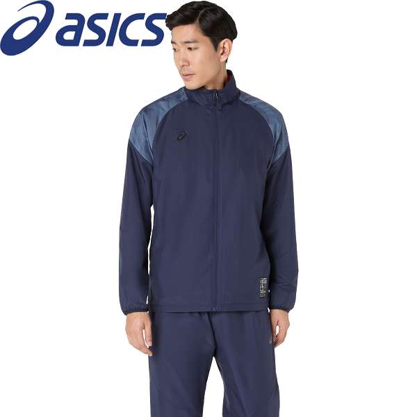 ◆◆ ＜アシックス＞ ASICS 裏トリコットグラフィックウインドブレーカージャケット 2031F175 (400：ミッドナイト) 2031F175-400