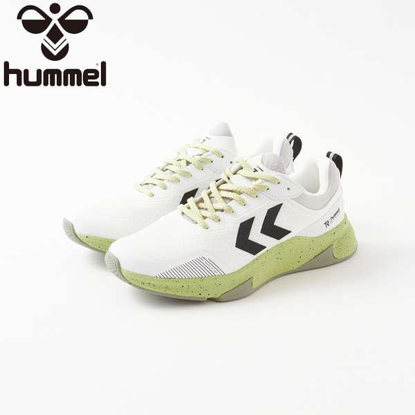 ◆◆ ＜ヒュンメル＞ HUMMEL REACH TR CORE WHITE/GREEN HM225230 (9208) サッカー・フットサル トレーニングシューズ