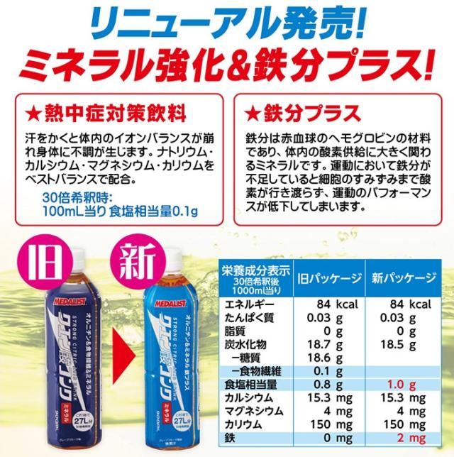 ◆◆ ＜メダリスト＞ MEDALIST クエン酸コンク ミネラル・鉄プラス 900mL(12本セット／1本で約27L分) 890015_2