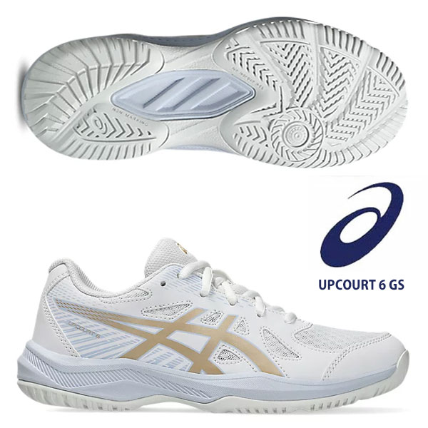 即納可★ 【asics】アシックス UPCOURT 6 GS キッズ バレーボール シューズ 1074A045 103