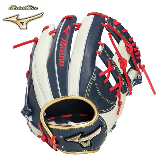即納可★ 【MIZUNO】ミズノ 軟式用【グローバルエリート】勝色コレクション【内野手用／サイズ9】 1AJGR34303 2903