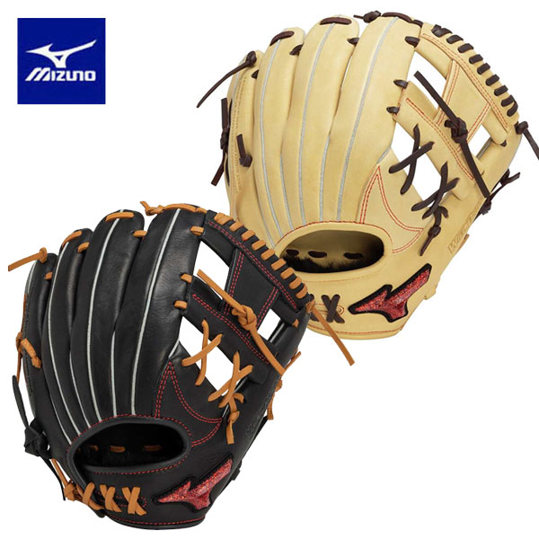 即納可★ 【MIZUNO】ミズノ ジュニア軟式用ウィルドライブ レッド AXI【オールラウンド用／サイズM】 1AJGY31530