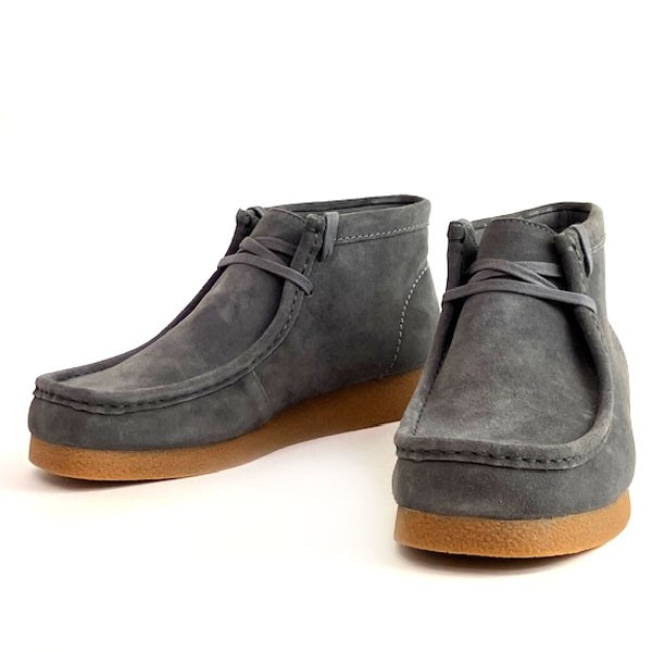 即納可☆【Clarks】クラークス WallabeeEVO Bt Grey Suede ワラビーブーツ グレースエード 26174938