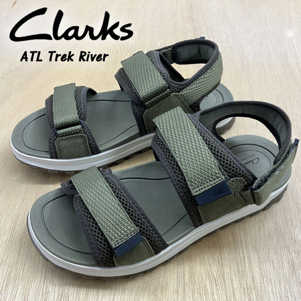 即納可☆【Clarks】クラークス ATL Trek River  オリーブ サンダル 26186552
