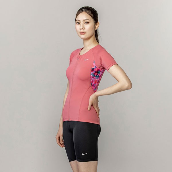 即納可☆【NIKE】ナイキ ショートスリーブ フルジップ セパレーツ レディース フィットネス水着 2993098の通販は女性用フィットネス水着