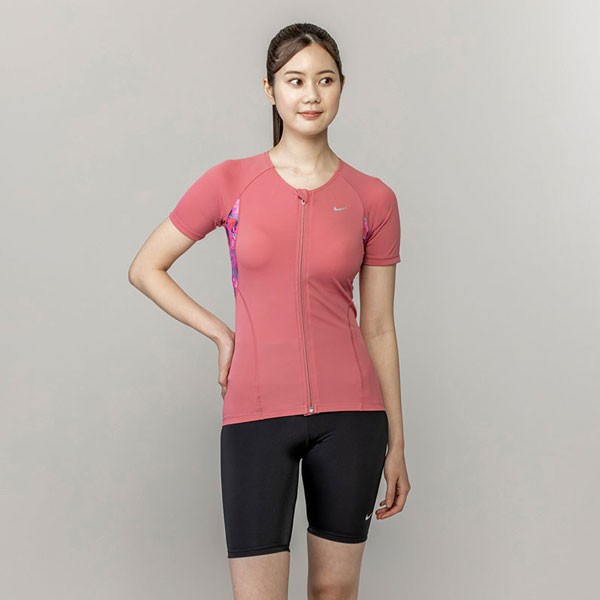 即納可☆【NIKE】ナイキ ショートスリーブ フルジップ セパレーツ レディース フィットネス水着 2993098の通販は