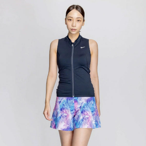 即納可☆【NIKE】ナイキ  ジップ付き袖なしゆったりシルエット総柄2in1パンツセパレーツ レディース フィットネス水着 2993129