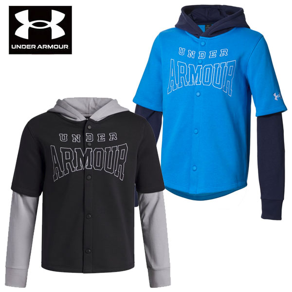 即納可★ アンダーアーマー UAアイコンフリース ボタンダウン フーディー ジュニア 6003752