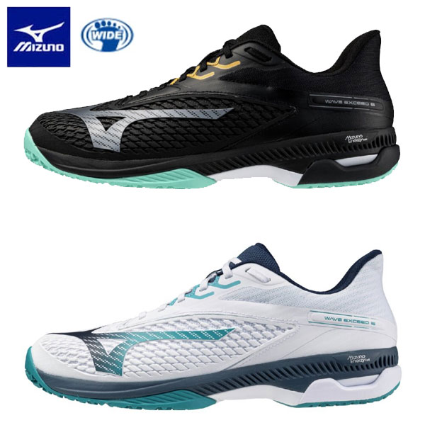 即納可★ 【MIZUNO】ミズノ テニスシューズ 【クレー／砂入り人工芝コート】ウエーブエクシード 6 WIDE OC 61GB2513