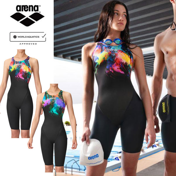 メール便発送 即納可☆【ARENA】アリーナ 【WA承認】レーシングワンピーススパッツ （オープンバック ハーフレッグ） 競泳水着 AS4FRC20W