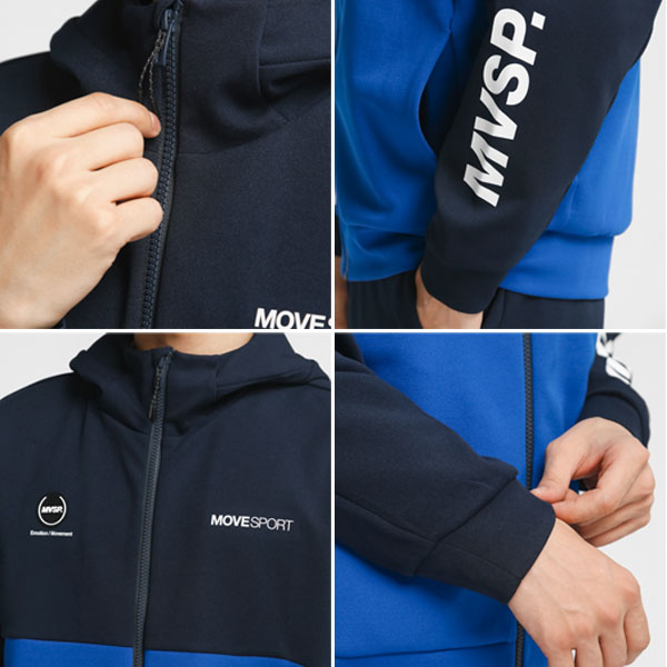 即納可★【DESCENTE】デサント ムーブスポーツ S.F.TECH S.F.テック フルジップフーディー＆テーパードジョガーパンツ スウェット上下 DMMVJF20 DMMVJG20