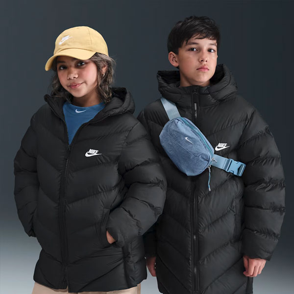 即納可☆【NIKE】ナイキ Therma-FIT ルーズフィット ミッドレングス パファー ジャケット ジュニア 中綿ジャケット HJ2722