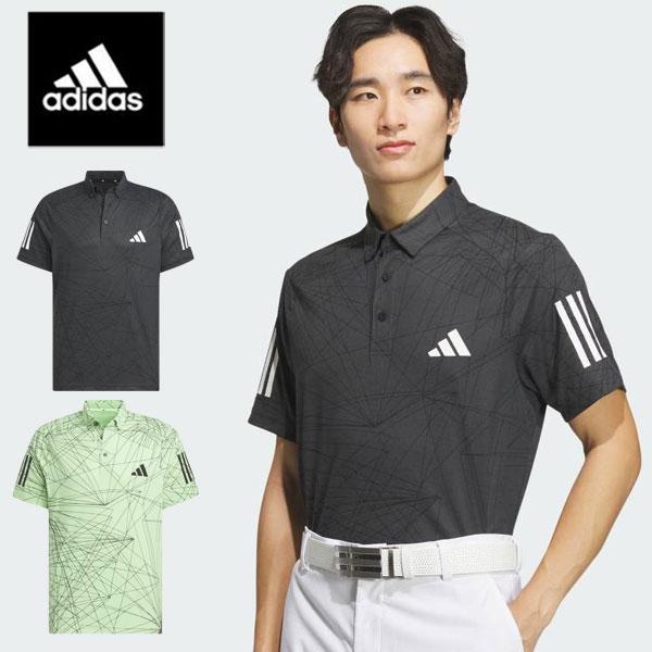 メール便発送 即納可☆【ADIDAS】アディダス レイビームプリント ドライポロ  ゴルフ ポロシャツ IKJ54