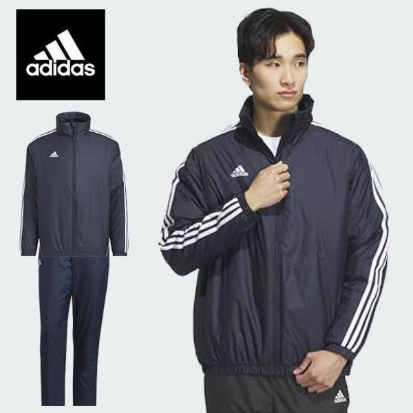 即納可☆【ADIDAS】アディダス スリーストライプス 中綿ウォーマージャケット＆パンツ ウインドブレーカー上下セット  KWX74 KWX75の通販は 7,180円