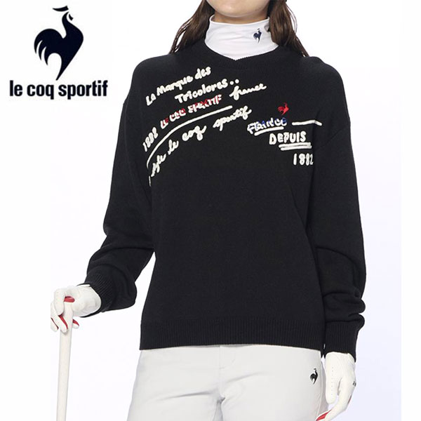 即納可☆【le coq sportif】ルコック うつり変わりクルーネックセーター レディース ゴルフ LG4FST03L