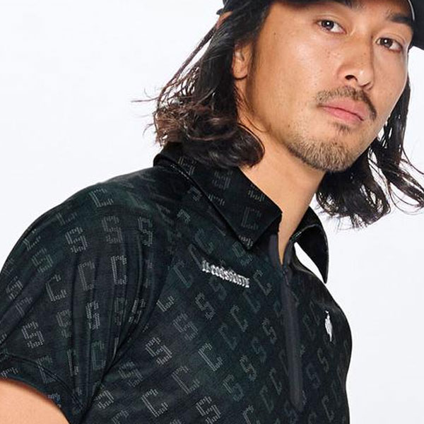メール便発送 即納可☆【le coq sportif】ルコック 【RIJOUME】 ハーフジップシャツ モノグラム柄 ゴルフ ストレッチ UVカット LG5SHSR2M_7