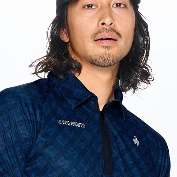 メール便発送 即納可☆【le coq sportif】ルコック 【RIJOUME】 ハーフジップシャツ モノグラム柄 ゴルフ ストレッチ UVカット LG5SHSR2M_8