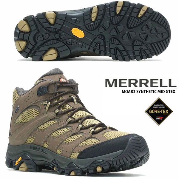 即納可☆【MERRELL】メレル MOAB3 SYNTHETIC MID ゴアテックス アウトドア メンズ ハイキングシューズ M500255
