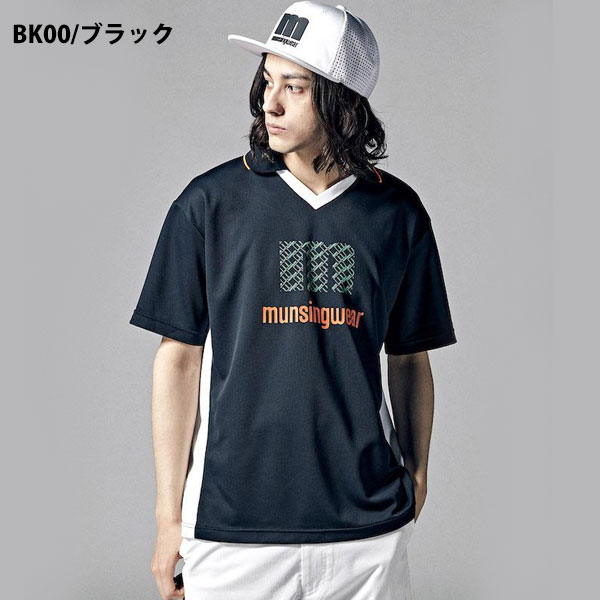 メール便発送 即納可☆【Munsingwear】マンシングウェア サンスクリーン mロゴプリントサッカーゲームシャツ ゴルフ MEMVJA11_2