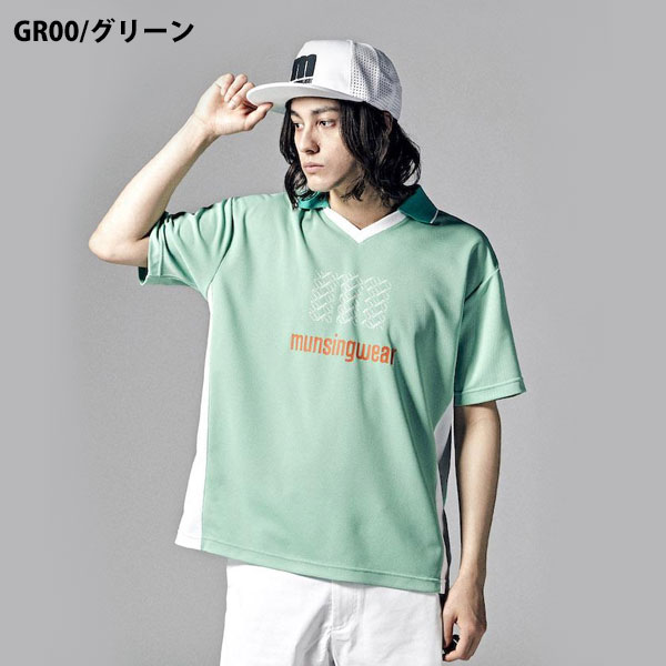 メール便発送 即納可☆【Munsingwear】マンシングウェア サンスクリーン mロゴプリントサッカーゲームシャツ ゴルフ MEMVJA11_3