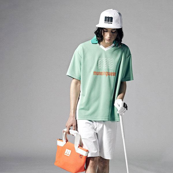 メール便発送 即納可☆【Munsingwear】マンシングウェア サンスクリーン mロゴプリントサッカーゲームシャツ ゴルフ MEMVJA11_7