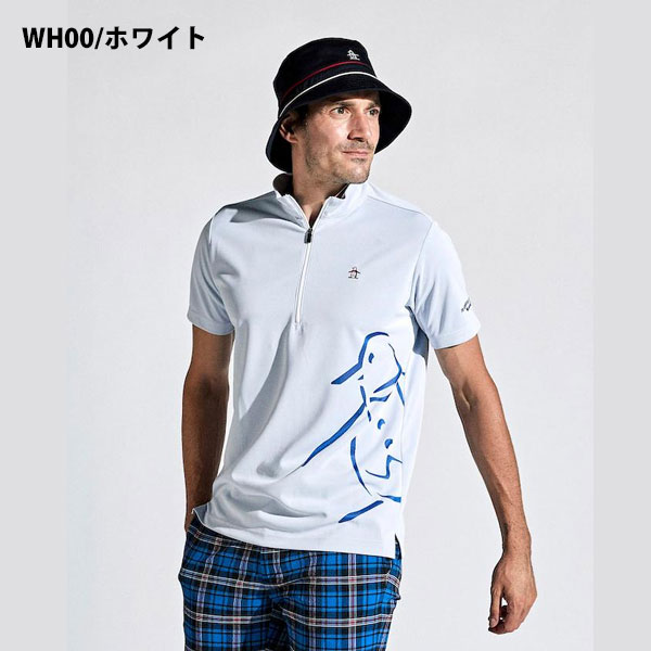 メール便発送 即納可☆【Munsingwear】マンシングウェア MOTION 3D パネルジャガードハーフジップシャツ ゴルフ MGMXJA09_2