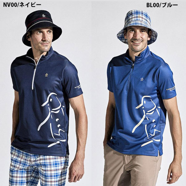 メール便発送 即納可☆【Munsingwear】マンシングウェア MOTION 3D パネルジャガードハーフジップシャツ ゴルフ MGMXJA09_3