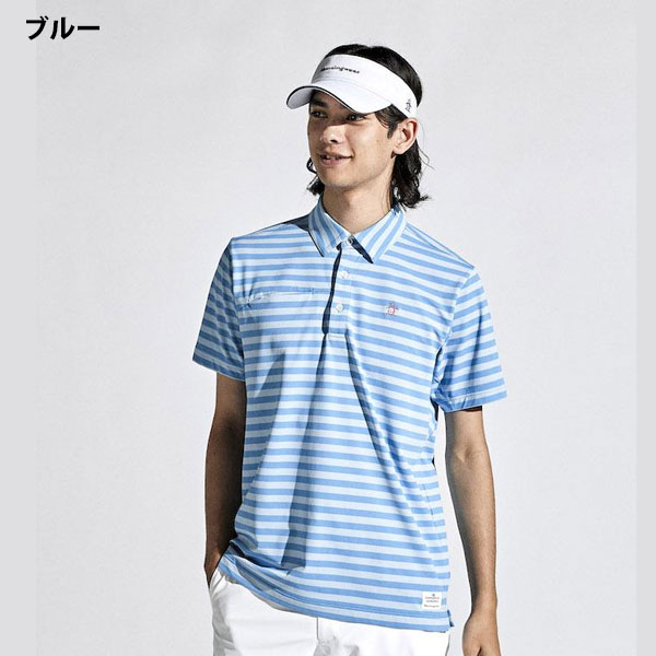 メール便発送 即納可☆【Munsingwear】マンシングウェア SUNSCREEN 先染め ボーダー テーラーカラーシャツゴルフ MGMXJA16_3