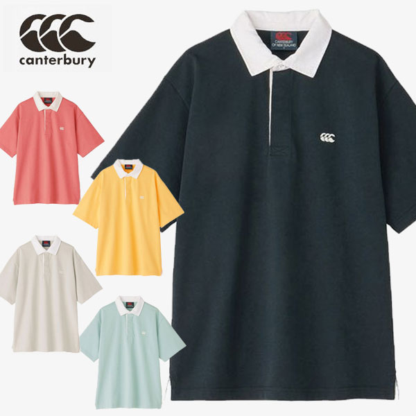 メール便発送 即納可☆【canterbury】カンタベリー ショートスリーブ ラガーシャツ (ユニセックス) RA34134