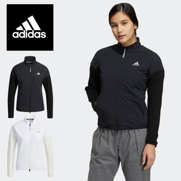 即納可☆【adidas】アディダス 超特価 中わたハイブリッド保温 長袖フルジップジャケット レディース ゴルフ  ZF490