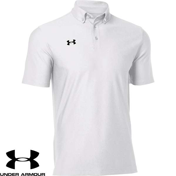 ◆◆◎メール便発送 ＜アンダーアーマー＞ UNDER ARMOUR チーム アーマー ポロ ボタンダウン 1384777 (WHT/BLK(100))