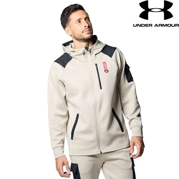 ◆◆ ＜アンダーアーマー＞ UNDER ARMOUR UAアーマーニット ハイブリッド フルジップ ジャケット(トレーニング/MEN) 1388233 (KhakiBase(