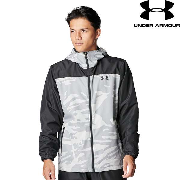 ◆◆ ＜アンダーアーマー＞ UNDER ARMOUR UAトリコット ウーブン フルジップ フーディド ジャケット(ベースボール/MEN) 6007972 (Steel(035))