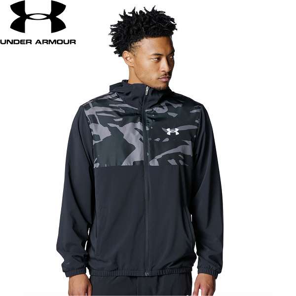 ◆◆ ＜アンダーアーマー＞ UNDER ARMOUR UAウーブン フルジップ フーディド ジャケット(ベースボール/MEN) 6007975 (Black(001))