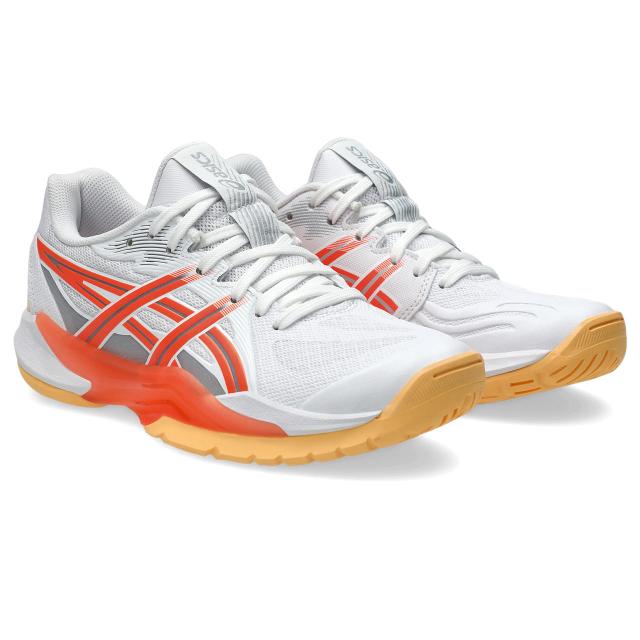 アシックス POWERBREAK FF 1072A104 ハンドボール シューズ 102 WHITE/VIVID CORAL Handball ハンドボール インドアスポーツ シューズ（レディース）