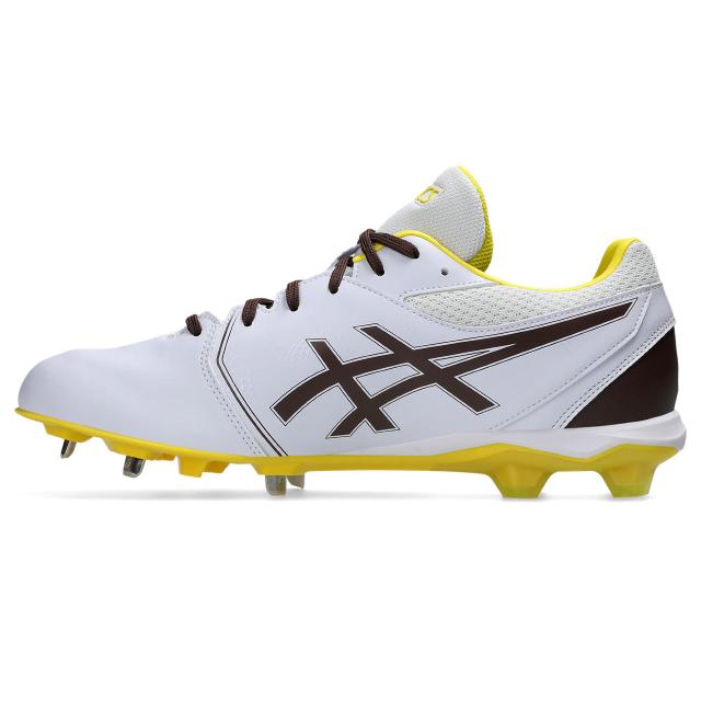 アシックス NEOCONNECT スパイク 1123A054 ベースボール シューズ 105 WHITE/DARK BROWN Baseball ベースボール シューズ（ユニ）