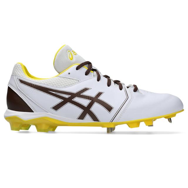 アシックス NEOCONNECT スパイク 1123A054 ベースボール シューズ 105 WHITE/DARK BROWN Baseball ベースボール シューズ（ユニ）