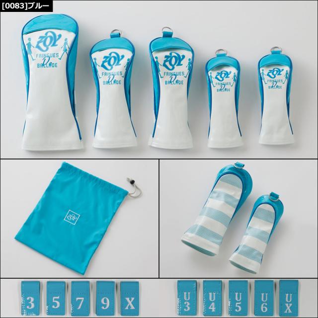 ゾーイ エナメル ヘッドカバー 5点セット(DR×1,FW×2,UT×2)収納袋付 
