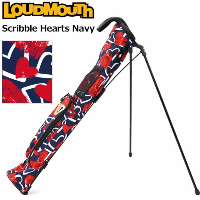 ラウドマウス セルフスタンドキャリーバッグ Scribble Hearts Navy スクリブルハーツネイビー LM-CC0005 772985(336) 【日本規格】【新品